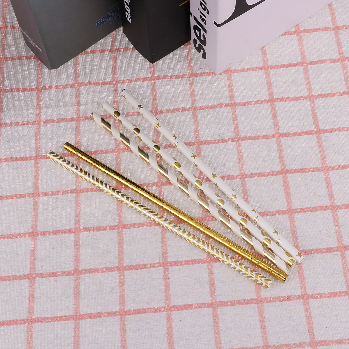 50Pcs Heart Paper Straws Biode - Paper Straw Color のレビューと価格