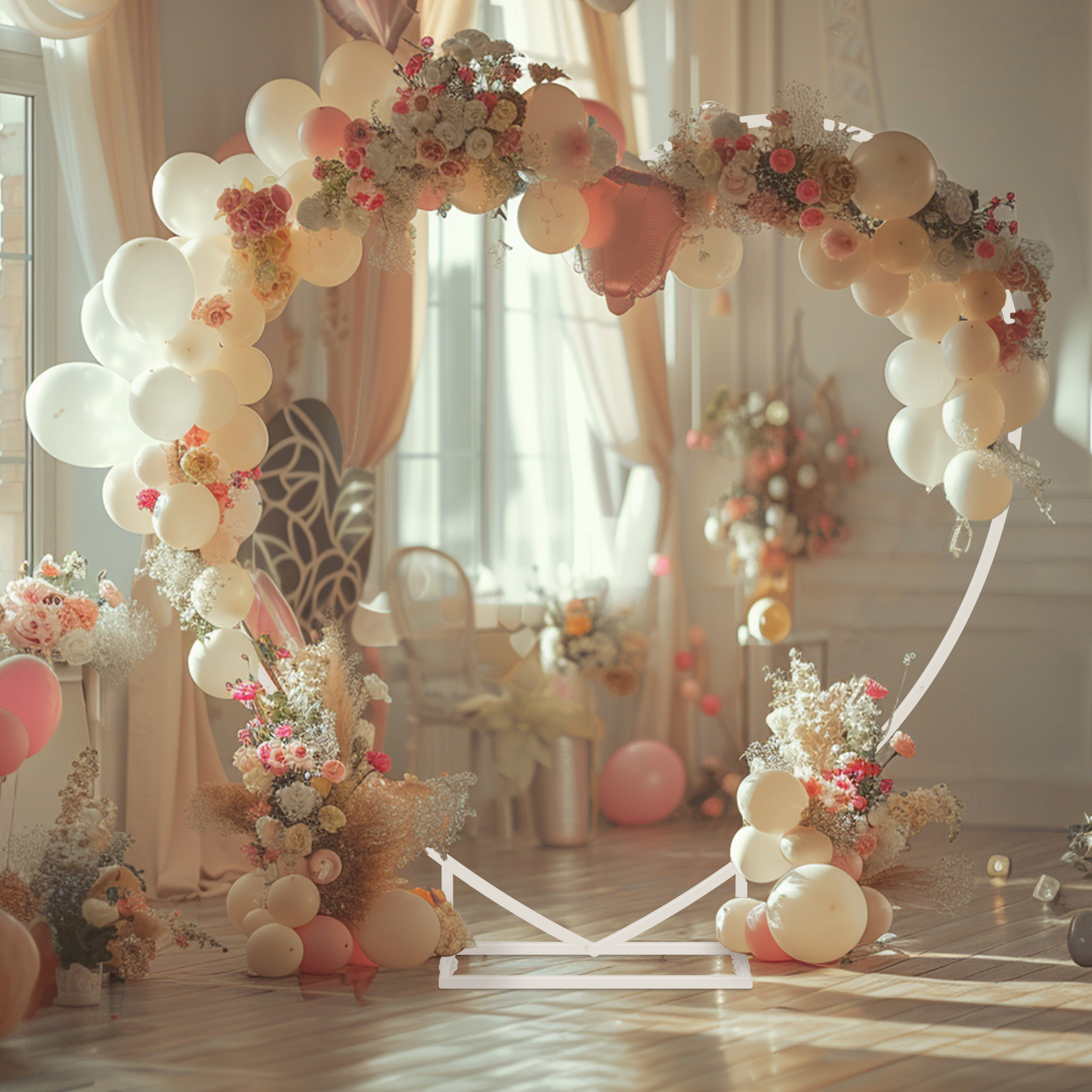 Heart Shaped White Metal Ballo - Balloon Arch Kit のレビューと価格