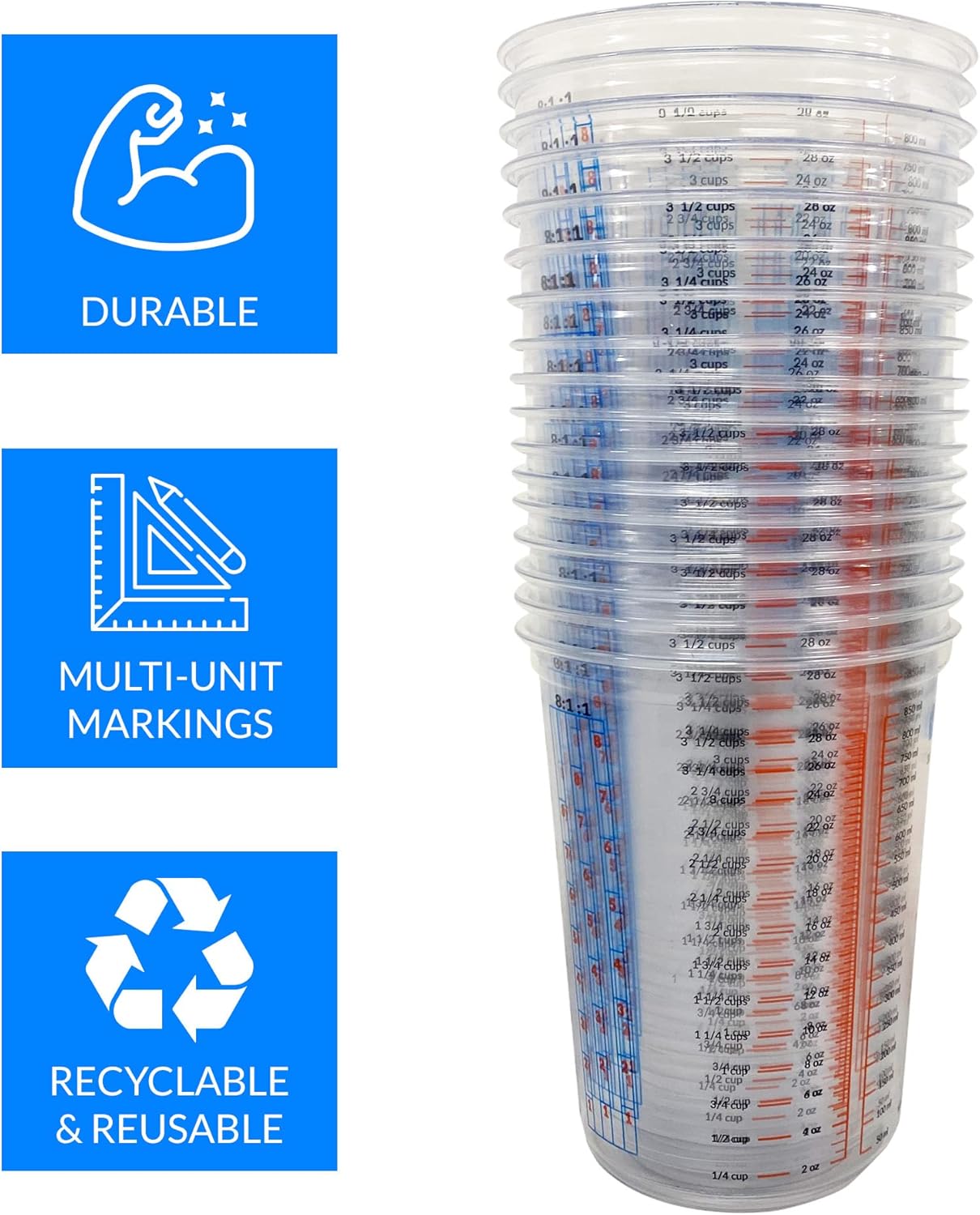 50 Pcs 32oz Disposable Paint M - Plastic Cup 50Pcs のレビューと価格