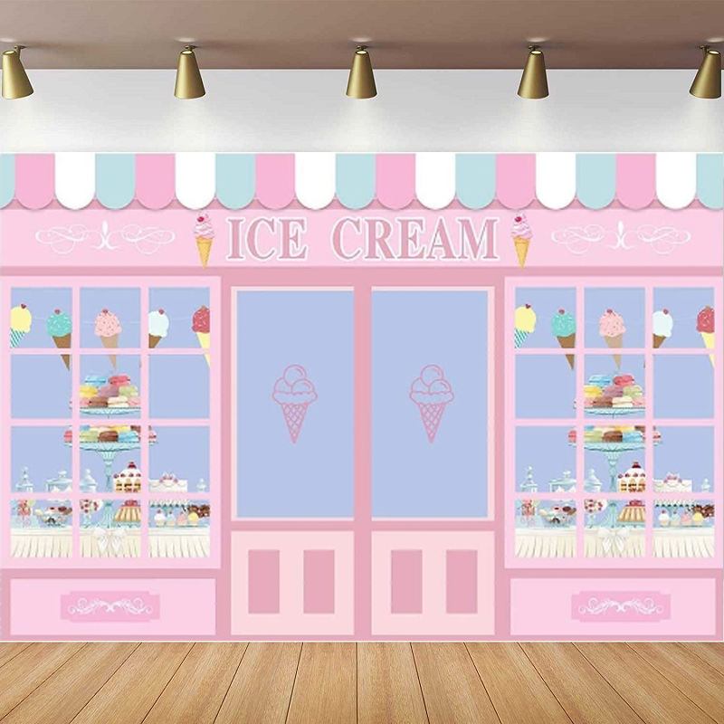 Ice Cream Theme Photography Ba - Dessert Table Backdrop のレビューと価格