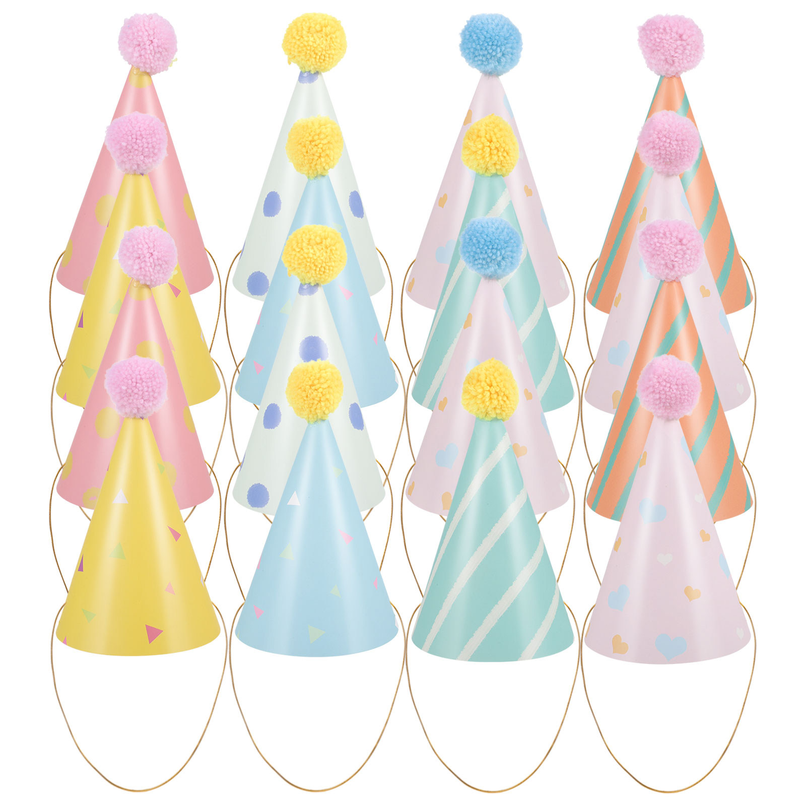 14Pcs Birthday Hats Paper Cone - Party Hat Cone のレビューと価格