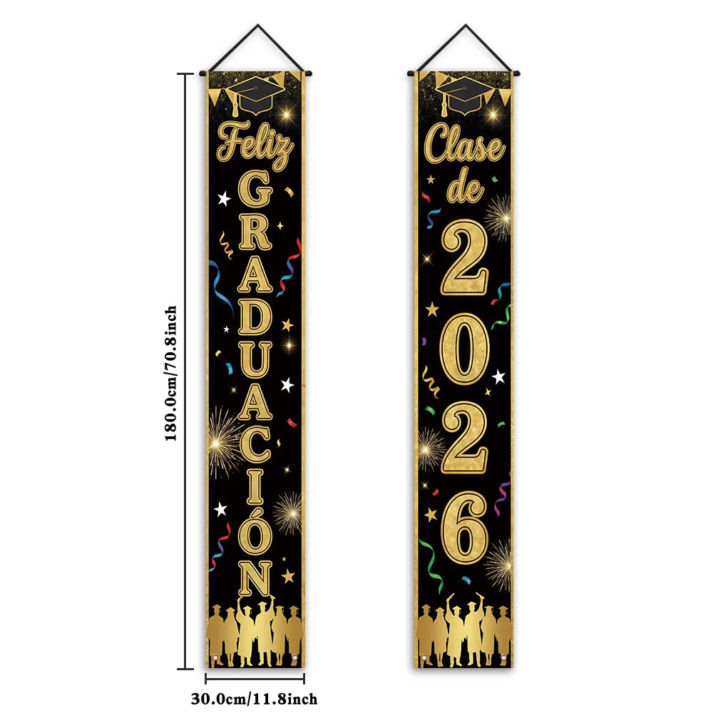 Feliz Graduacion Class of 2026 - Party Banner Gold のレビューと価格
