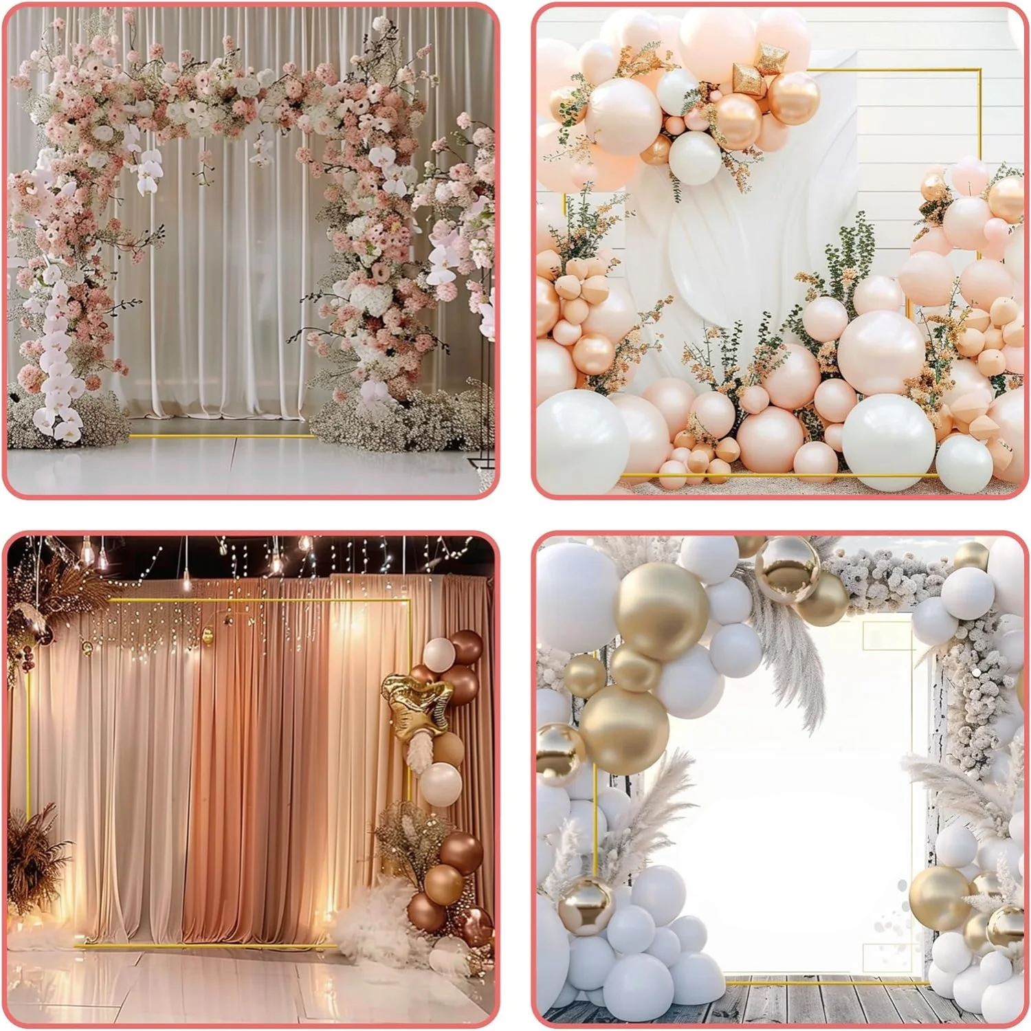 Gold Wedding Arches Square Bac - Balloon Arch Kit のレビューと価格