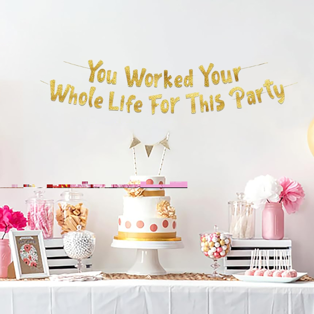 Retirement Party Decorations Y - Party Banner Gold のレビューと価格